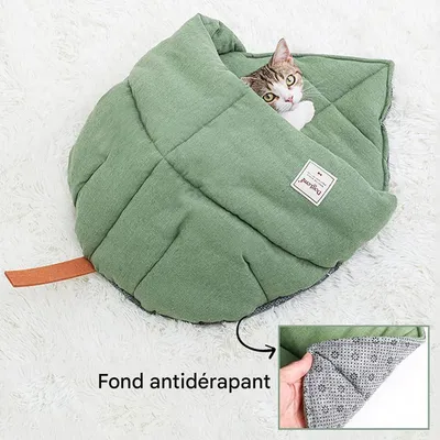 IntiMeg  Lit pour chat en forme de nid de feuilles