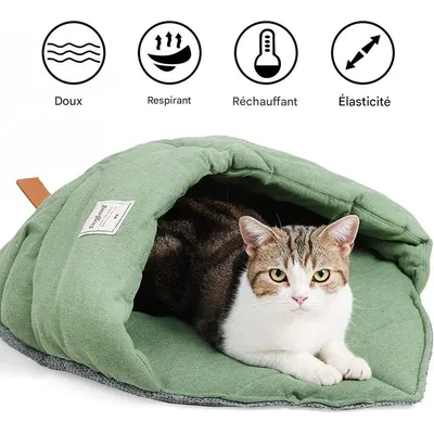 IntiMeg Lit pour chat en forme de nid de feuilles IntiMeg Lit pour chat en forme de nid de feuilles
