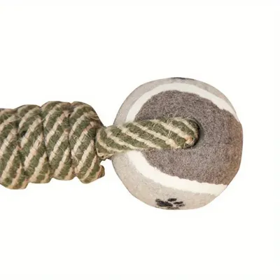 IntiMeg Jouet pour chien en corde de coton et balle de tennis