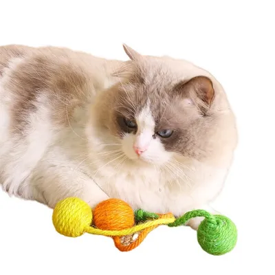 ZenPets Jouet pour chat en forme de balle en sisal suspendue