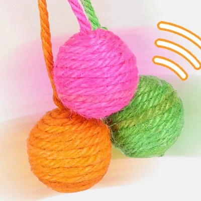 ZenPets Jouet pour chat en forme de balle en sisal suspendue