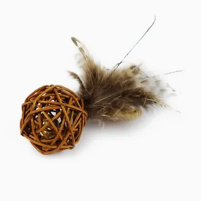 MCBOSON  Bille en rotin avec plumes et clochette