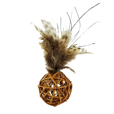 MCBOSON  Bille en rotin avec plumes et clochette MCBOSON  Bille en rotin avec plumes et clochette