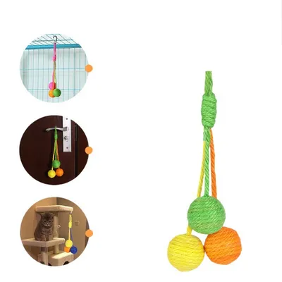 ZenPets Jouet pour chat en forme de balle en sisal suspendue